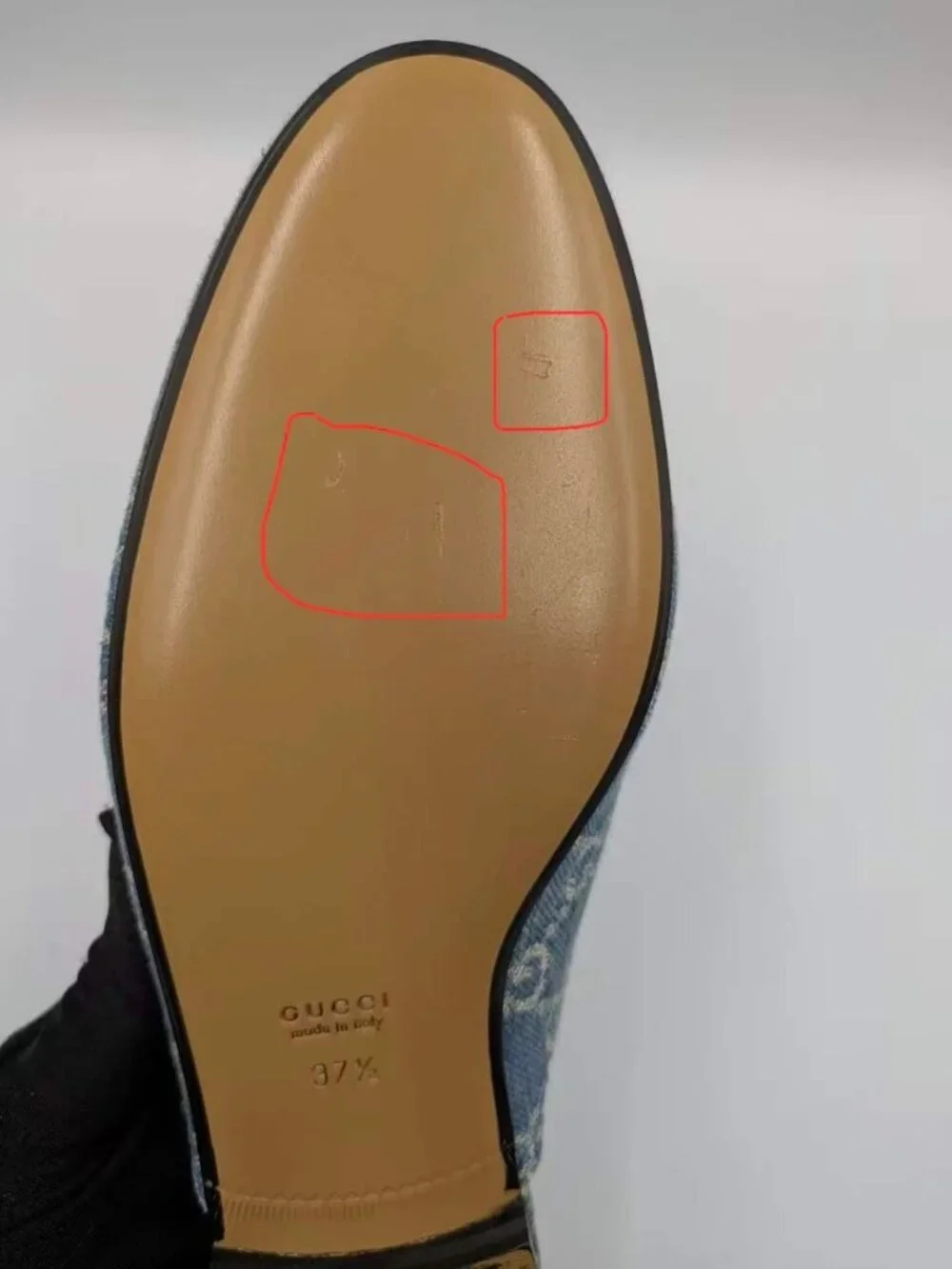 Gucci Women’s Monogram Jumbo GG Denim Malaga Princetown Slippers Light Blue EU37 - Picture 14 of 14